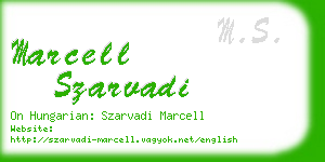 marcell szarvadi business card